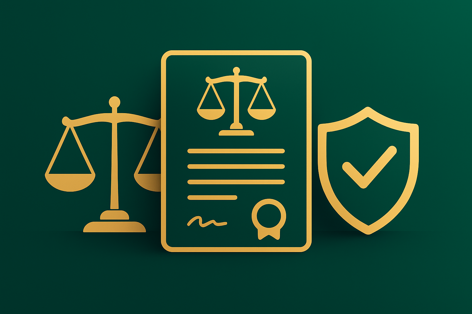 ميزان العدل ومستند قانوني يرمزان إلى الشروط والأحكام في موقع نصيحة مالية