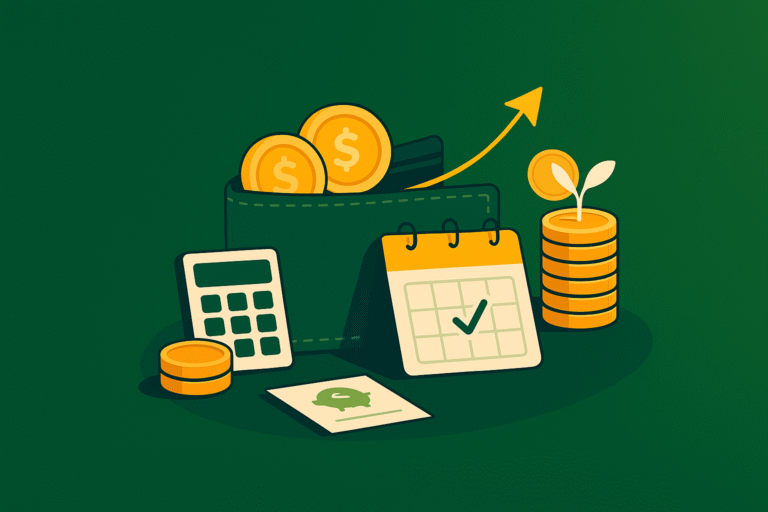 صورة رمزية تعبّر عن إدارة الراتب الشهري بذكاء وتحقيق الحرية المالية من خلال الادخار والاستثمار الذكي